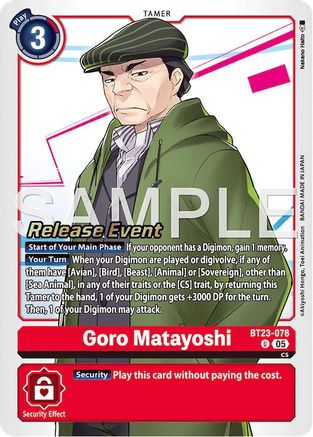 Image of Goro Matayoshi [BT23-078] [Hackers' Slumber Release Event Cards]