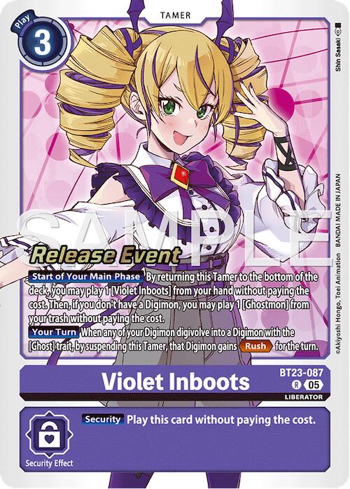 Image of Violet Inboots [BT23-087] [Hackers' Slumber Release Event Cards]