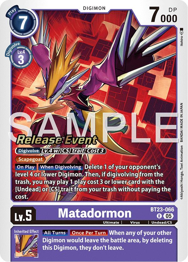 Image of Matadormon [BT23-066] [Hackers' Slumber Release Event Cards]