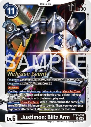 Image of Justimon: Blitz Arm (BT23-059) - Hackers' Slumber Release Event Cards Foil