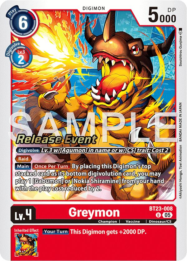 Image of Greymon [BT23-008] [Hackers' Slumber Release Event Cards]