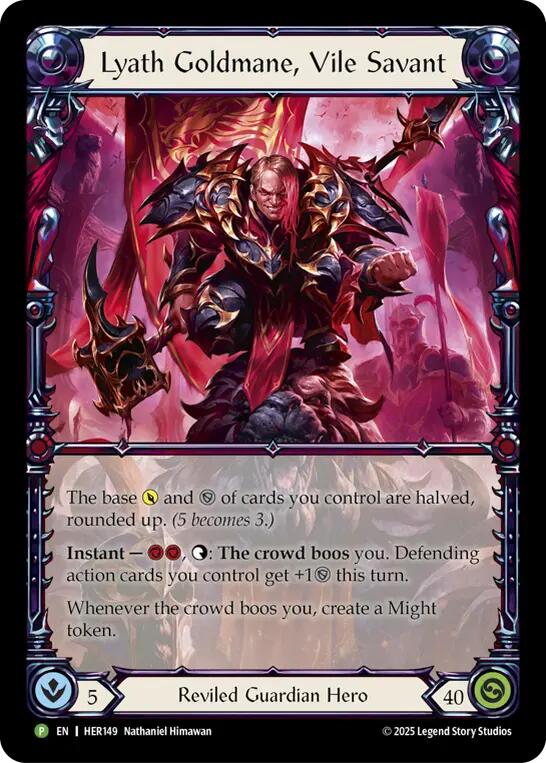 Image of Lyath Goldmane, Vile Savant [HER149] (Promo)  Rainbow Foil