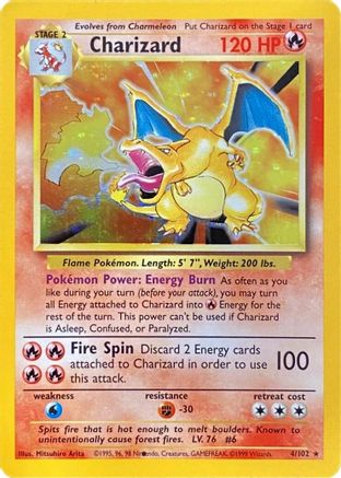 Image of Charizard (004/102) (Black Dot Error) [Base Set 2]