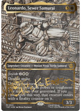 Image of Leonardo, Sewer Samurai (Borderless) (Gold-Stamped Signature) [Teenage Mutant Ninja Turtles]