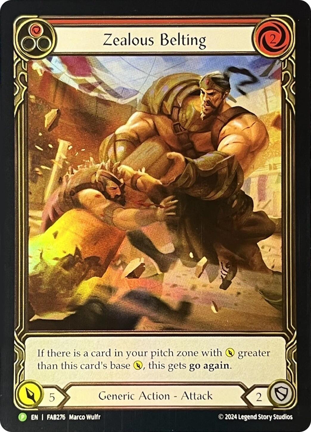 Image of Zealous Belting (Extended Art) [FAB276] (Promo)  Rainbow Foil