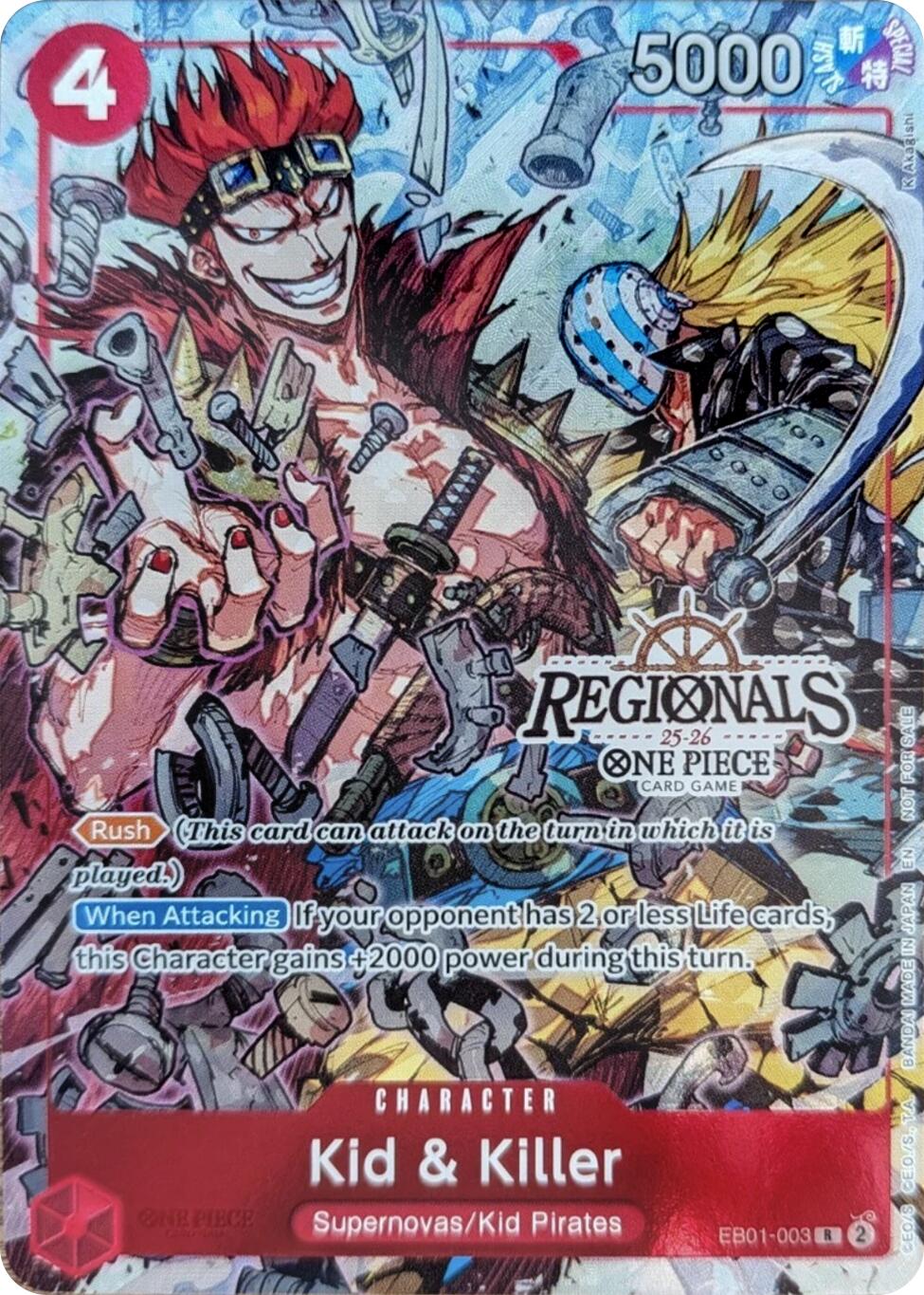 Image of Kid & Killer (CS 25-26 Regionals Textured Chase Promo) [One Piece Promotion Cards]