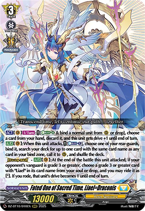 Image of Fated One of Sacred Time, Liael=Draconis (DZ-BT10/010EN) [Dragonsoul Resonance]