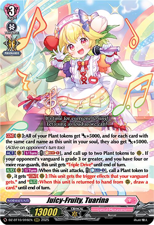 Image of Juicy-Fruity, Tuarina (DZ-BT10/016EN) [Dragonsoul Resonance]
