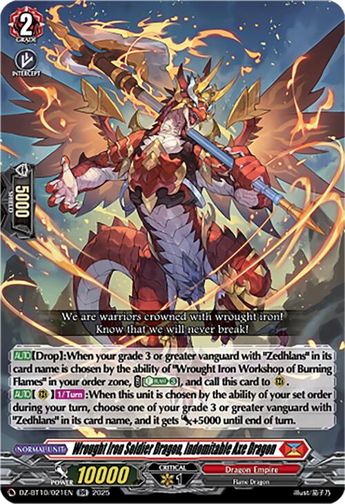 Image of Wrought Iron Soldier Dragon, Indomitable Axe Dragon (DZ-BT10/021EN) [Dragonsoul Resonance]