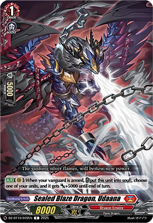 Image of Sealed Blaze Dragon, Udaana (DZ-BT10/072EN) [Dragonsoul Resonance]