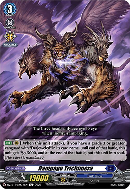 Image of Rampage Trichimera (DZ-BT10/077EN) [Dragonsoul Resonance]