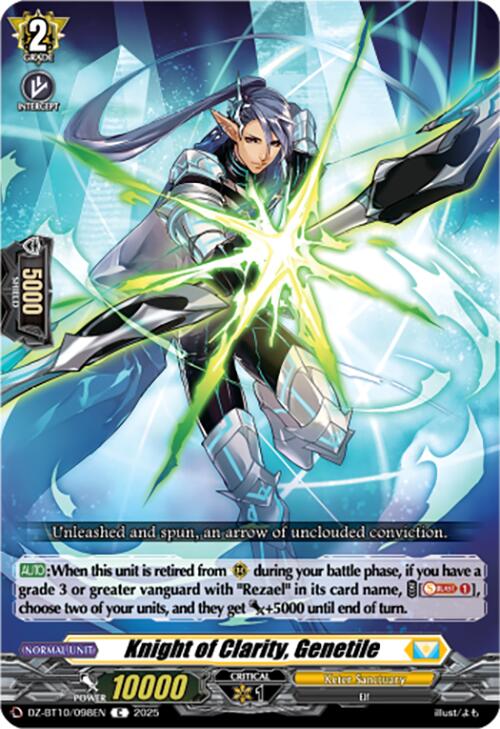 Image of Knight of Clarity, Genetile (DZ-BT10/098EN) [Dragonsoul Resonance]