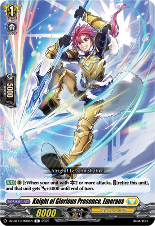 Image of Knight of Glorious Presence, Emeraus (DZ-BT10/099EN) [Dragonsoul Resonance]
