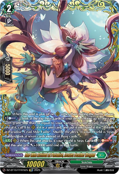 Image of One Who Arrived at Paradise, Leaves Feather Dragon (FFR) (DZ-BT10/FFR15EN) [Dragonsoul Resonance]