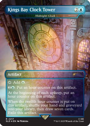 Image of Kings Bay Clock Tower - Midnight Clock (Rainbow Foil) (SLD-2217) - Secret Lair Drop Series Foil