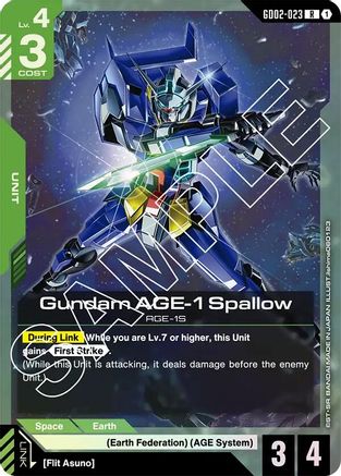 Image of Gundam AGE-1 Spallow (GD02-023) - Dual Impact Holofoil