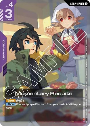 Image of Momentary Respite (Store Tournament Participant Pack 02) (GD02-112) - Gundam Promotional Cards Holofoil