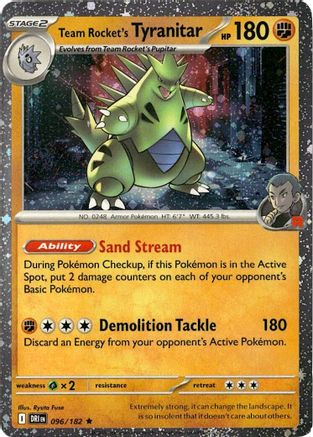 Image of Team Rocket's Tyranitar 096/182  - Holofoil Miscellaneous Cards & Products - Promo