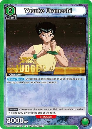 Image of Yusuke Urameshi (036) (Judge Pack) (UEPR/YYH-1-036) - Union Arena Promotion Cards Foil