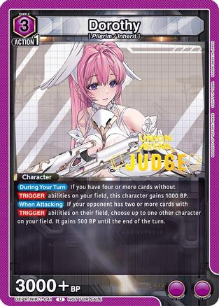 Image of Dorothy (Judge Pack) (UEPR/NIK-1-041) - Union Arena Promotion Cards Foil
