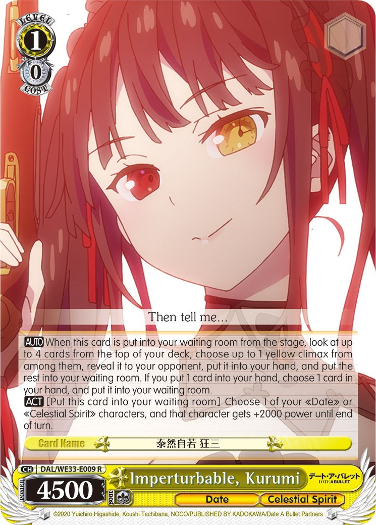 Image of Imperturbable, Kurumi (DAL/WE33-E009 R) [Date A Bullet]