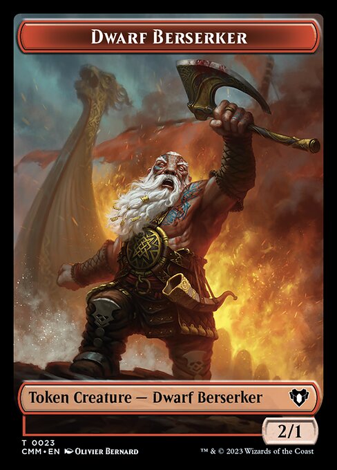 Image of Human Soldier // Dwarf Berserker Double-Sided Token [Commander Masters Tokens]