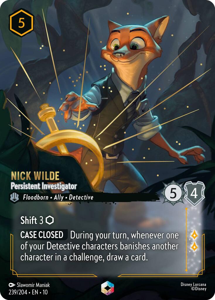 Image of Nick Wilde - Persistent Investigator (Enchanted) (239/204) [Whispers in the Well]