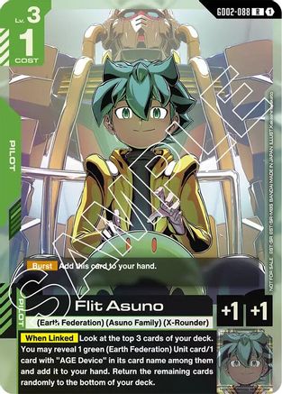 Image of Flit Asuno (GD02 Release Event) (GD02-088) - Gundam Promotional Cards Holofoil