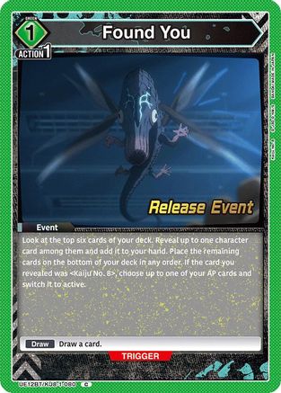 Image of Found You (UE12BT/KJ8-1-080) - UE12BT Kaiju No 8 Release Event Cards