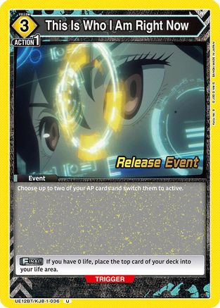 Image of This Is Who I Am Right Now (UE12BT/KJ8-1-036) - UE12BT Kaiju No 8 Release Event Cards