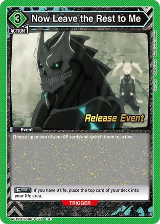 Image of Now Leave the Rest to Me (UE12BT/KJ8-1-074) - UE12BT Kaiju No 8 Release Event Cards
