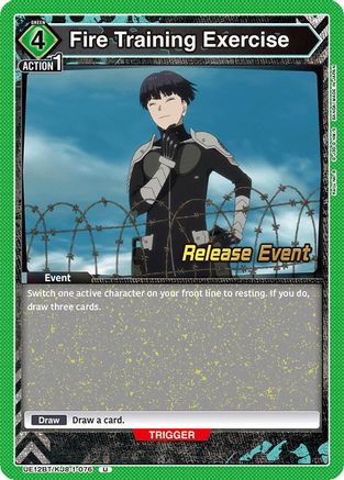 Image of Fire Training Exercise (UE12BT/KJ8-1-076) - UE12BT Kaiju No 8 Release Event Cards