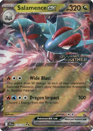 Image of Salamence ex (114/159) (Journey Together Stamped) [Scarlet & Violet: Journey Together]