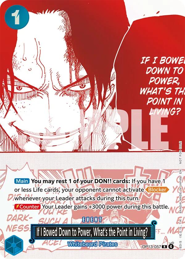 Image of If I Bowed Down to Power, What's the Point in Living? (3rd Anniversary Treasure Campaign Pack) [One Piece Promotion Cards]