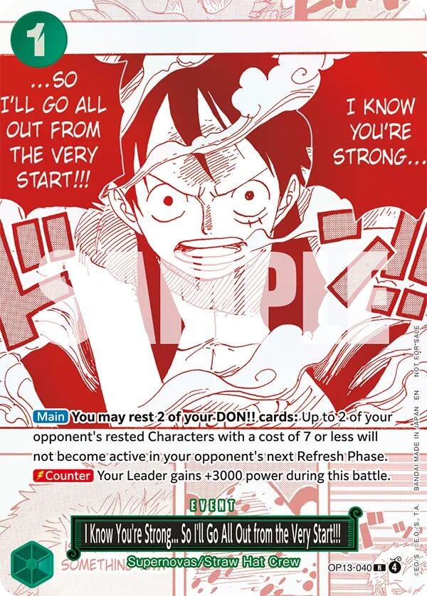 Image of I Know You're Strong... So I'll Go All Out from the Very Start!!! (3rd Anniversary Treasure Campaign Pack) [One Piece Promotion Cards]