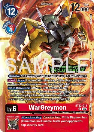 Image of WarGreymon [BT22-013] (Evolution Cup 2025 Vol. 3 Top 4) [Cyber Eden]