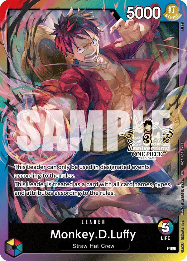 Image of Monkey.D.Luffy (3rd Anniversary Tournament 3 Brothers Pack) [Carrying On His Will: 3rd Anniversary Tournament Cards]