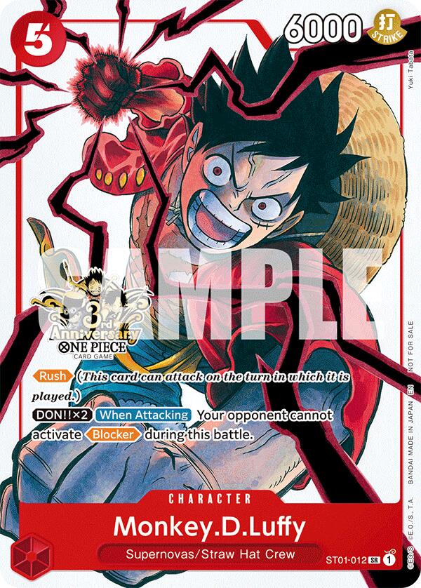 Image of Monkey.D.Luffy (ST01-012) (3rd Anniversary Tournament 3 Brothers Pack) [Carrying On His Will: 3rd Anniversary Tournament Cards]