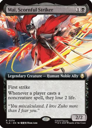 Image of Mai, Scornful Striker (Extended Art) [Avatar: The Last Airbender]