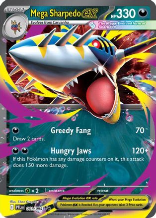 Image of Mega Sharpedo ex (061/094) [Mega Evolution: Phantasmal Flames]