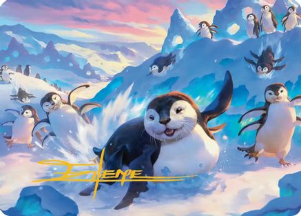Image of Otter-Penguin Art Card (Gold-Stamped Signature) [Avatar: The Last Airbender Art Series]