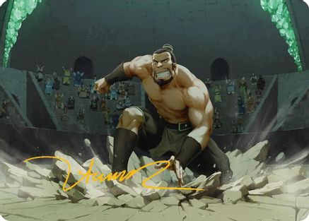 Image of The Boulder, Ready to Rumble Art Card (Gold-Stamped Signature) [Avatar: The Last Airbender Art Series]