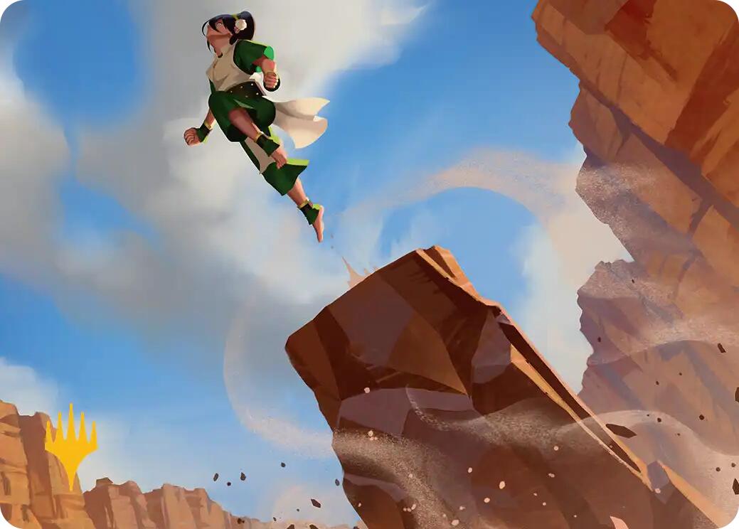 Image of Pillar Launch Art Card (Gold-Stamped Planeswalker Symbol) [Avatar: The Last Airbender Art Series]
