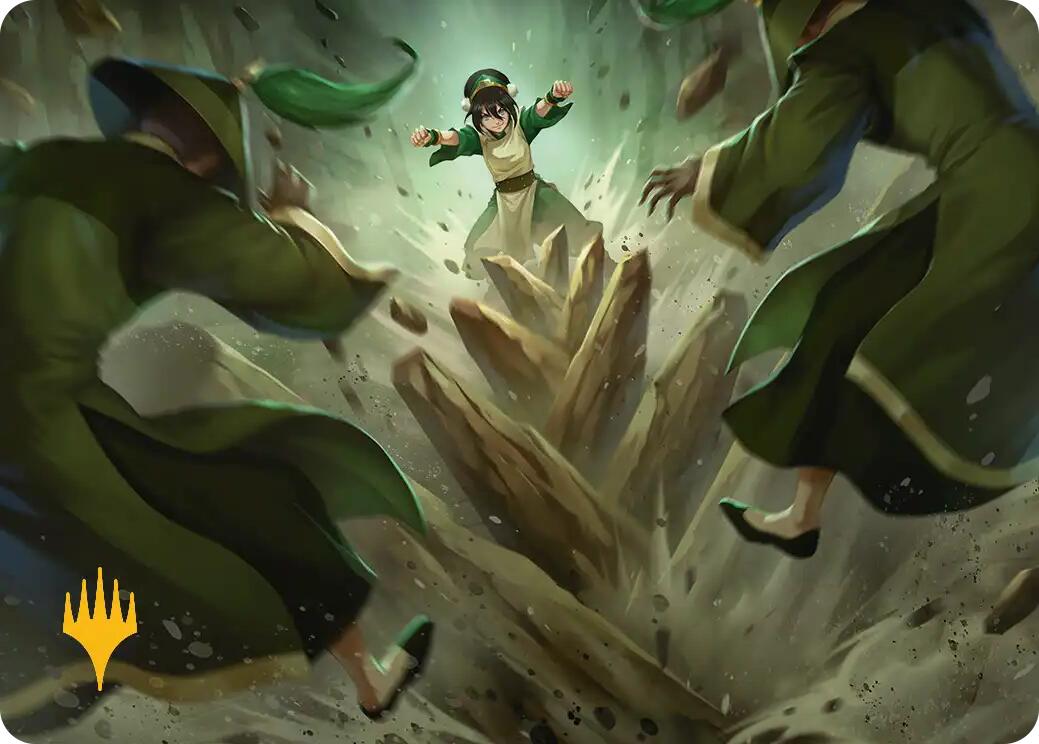 Image of Rockalanche Art Card (Gold-Stamped Planeswalker Symbol) [Avatar: The Last Airbender Art Series]