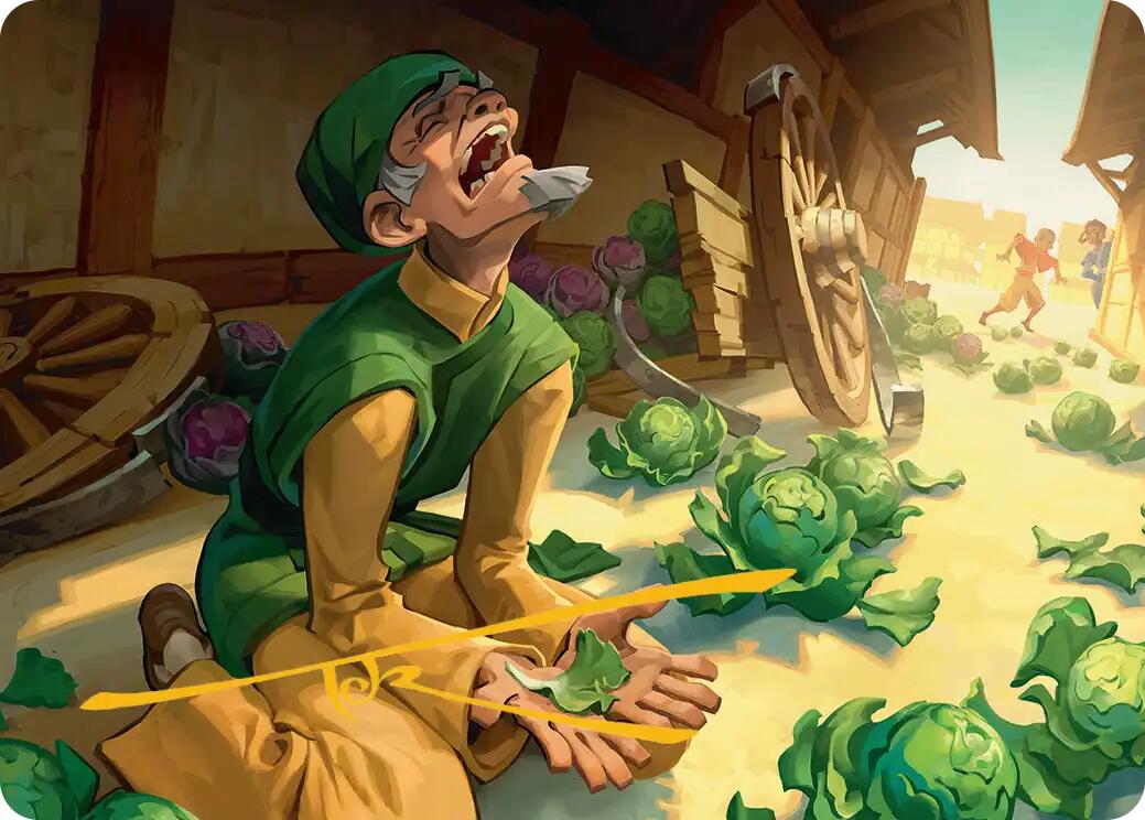Image of Unlucky Cabbage Merchant Art Card (Gold-Stamped Signature) [Avatar: The Last Airbender Art Series]