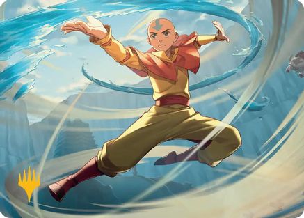 Image of Aang, Swift Savior Art Card (Gold-Stamped Planeswalker Symbol) [Avatar: The Last Airbender Art Series]