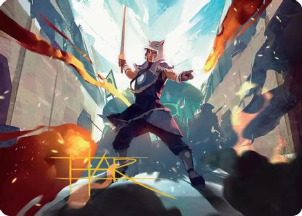 Image of Sokka, Tenacious Tactician Art Card (Gold-Stamped Signature) [Avatar: The Last Airbender Art Series]
