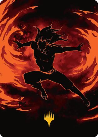 Image of Ozai, the Phoenix King Art Card (Gold-Stamped Planeswalker Symbol) [Avatar: The Last Airbender Art Series]