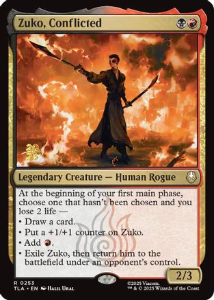 Image of Zuko, Conflicted [Avatar: The Last Airbender Prerelease Cards]