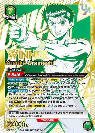 Image of Yusuke Urameshi (038) (Winner) (UEPR/YYH-1-038) - Union Arena Promotion Cards Foil
